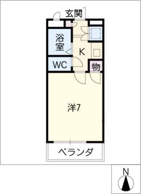 ポジティヴ(1K/2階)の間取り写真
