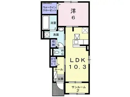 ジャスパーEX・I(1LDK/1階)の間取り写真