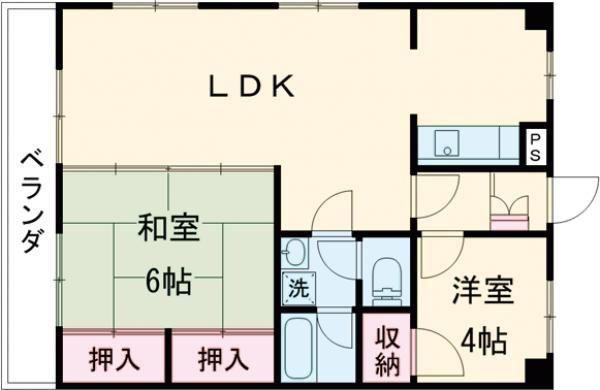 江藤ビル(2LDK/2階)の間取り写真