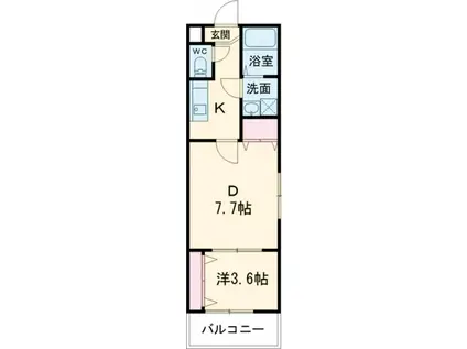 アプローズ加古川(1LDK/3階)の間取り写真