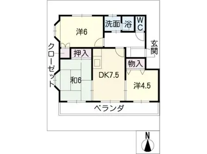 ヴューラセイホウ(3DK/2階)の間取り写真