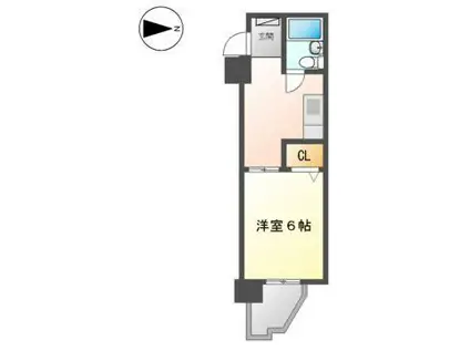 第5七福ビル(1DK/3階)の間取り写真