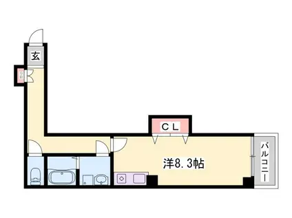 ヴィーナス英賀保(ワンルーム/1階)の間取り写真