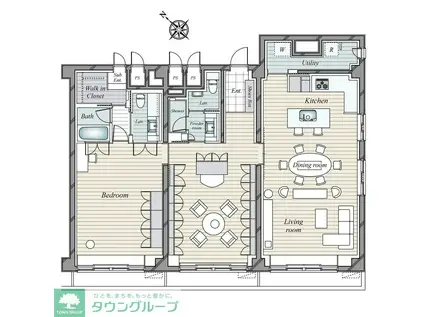 秀和北青山レジデンス(2LDK/3階)の間取り写真