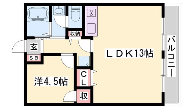 シティ青山(1LDK/1階)の間取り写真