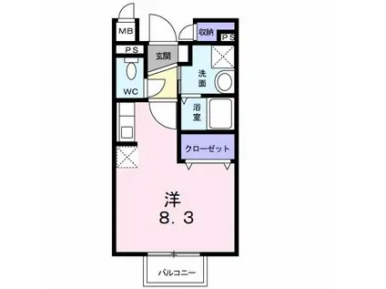 ステラ上の原II(ワンルーム/2階)の間取り写真