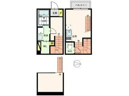 コンフォート旭ヶ丘(ワンルーム/1階)の間取り写真