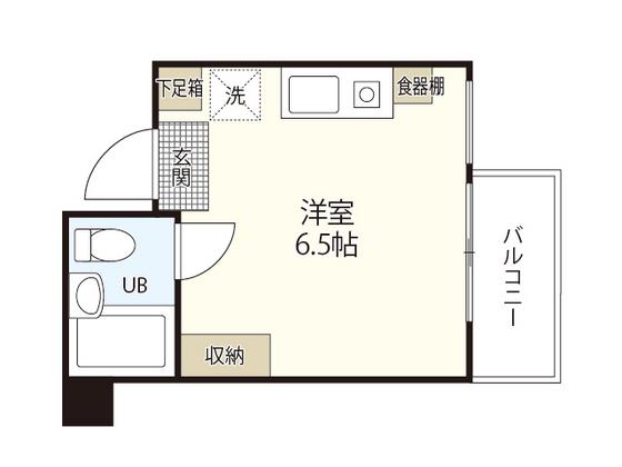 CALM西原(ワンルーム/4階)の間取り写真