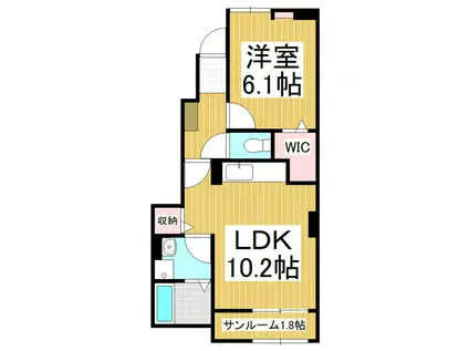 コンフォーティア穂高(1LDK/1階)の間取り写真