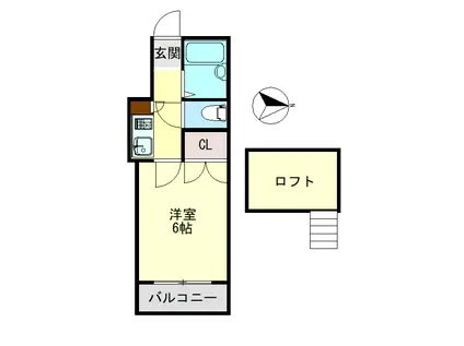 フェアリー大和町(1K/2階)の間取り写真