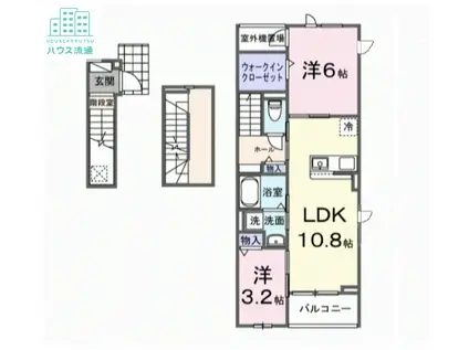 サニープレイス 古町(2LDK/3階)の間取り写真