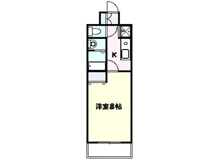 テラス東高根(1K/4階)の間取り写真