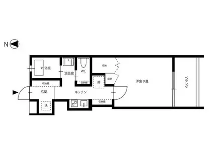 クレル西川原(1K/1階)の間取り写真