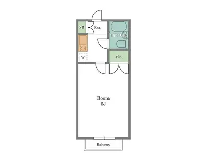 ロビハウス(1K/1階)の間取り写真