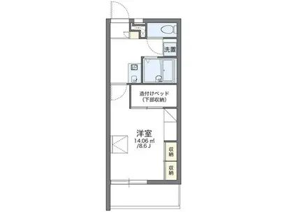 レオパレスクレベール(1K/2階)の間取り写真