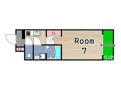 エスリード京橋グランテラス(1K/3階)の間取り写真