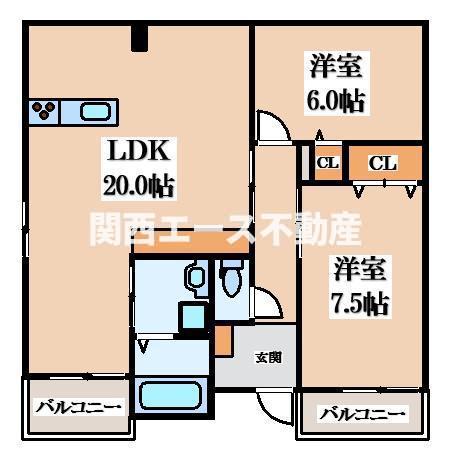 エトワールヴィル-R小阪本町レジデンス(2LDK/3階)の間取り写真
