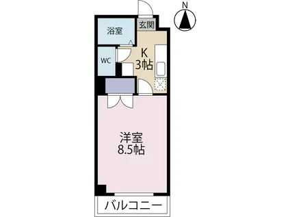 フィオーレ白山(1K/5階)の間取り写真