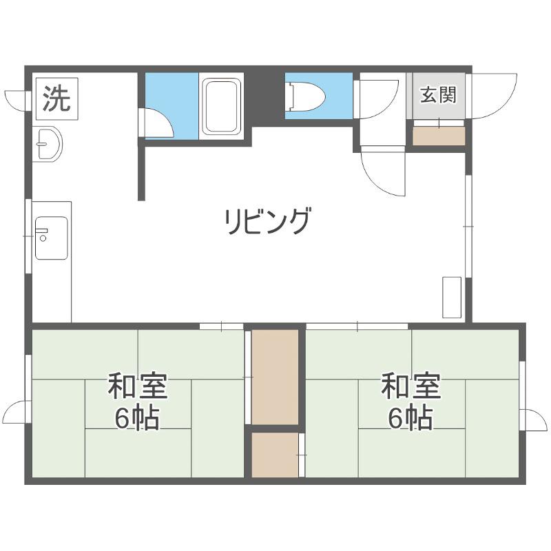 第一新栄ハイツ(2LDK/2階)の間取り写真
