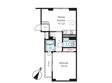 アーバイル目黒エピキュア(1DK/4階)の間取り写真