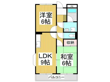 ファミーユ鎌倉(2LDK/3階)の間取り写真