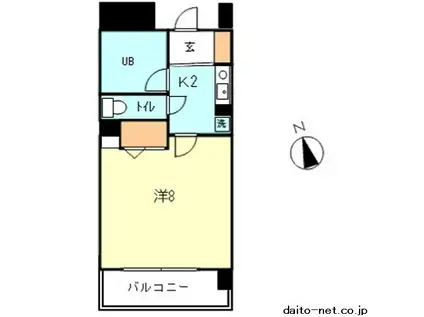 マイシティ・ビックバード(1K/7階)の間取り写真