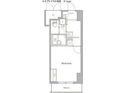 エルプレイス江坂III(1K/5階)の間取り写真