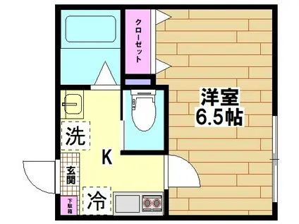 FERIOIII(1K/1階)の間取り写真
