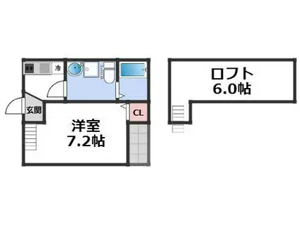 フォレストコート東今里(1K/1階)の間取り写真