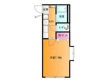 プレジール東原(1K/1階)の間取り写真