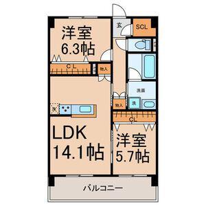LEGAME(2LDK/2階)の間取り写真