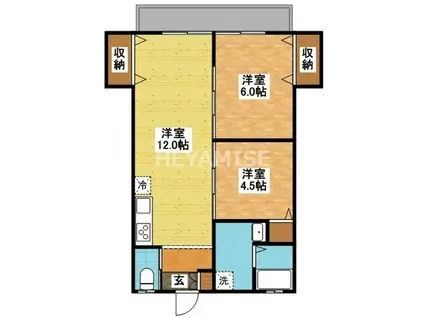 レジデンス滑石(2LDK/4階)の間取り写真