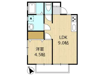 K・ソレイユ(1LDK/2階)の間取り写真