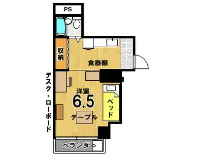 ポート・リジェール78(ワンルーム/5階)の間取り写真