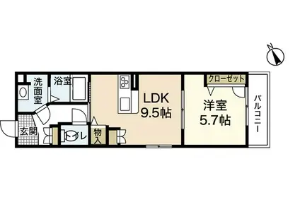 サンセベリア幸(1LDK/2階)の間取り写真