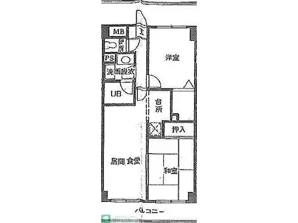 メゾンカメリア(2LDK/2階)の間取り写真