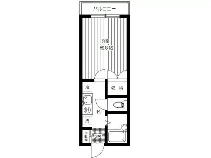 ヒルズタカハシ(1K/2階)の間取り写真