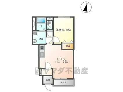 ヴァルトベルク5(1LDK/1階)の間取り写真