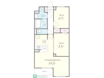 CASA ALBERO(2LDK/2階)の間取り写真