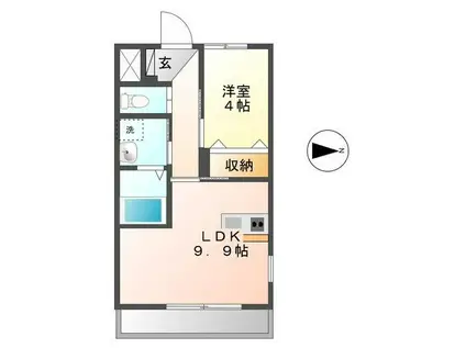 SERENOII(1LDK/1階)の間取り写真