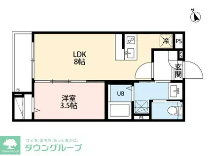 ROBOT HOME 舎人(1LDK/1階)の間取り写真