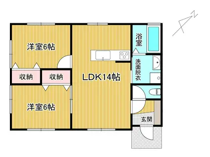 コーポJEO(2LDK/1階)の間取り写真