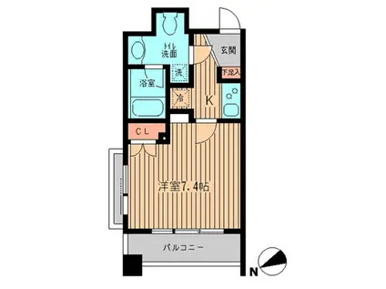 KDXレジデンス神楽坂(1K/7階)の間取り写真