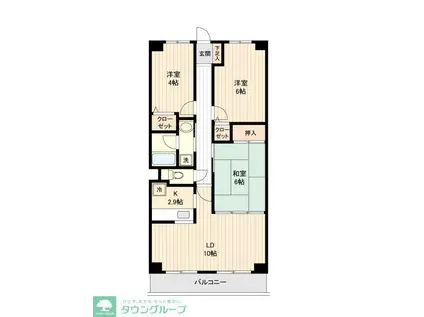 セードル深大寺(3LDK/3階)の間取り写真