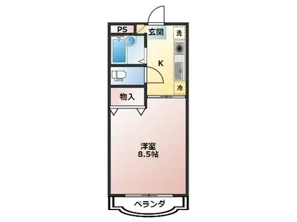 レジデンス・ピュア(1K/1階)の間取り写真