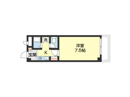 シャトレM(1K/2階)の間取り写真