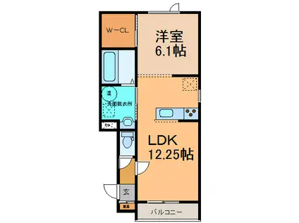 TOWN西23南1CLOVER A棟・B棟(1LDK/1階)の間取り写真