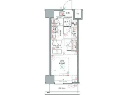 クレヴィスタ横浜関内II(1K/4階)の間取り写真