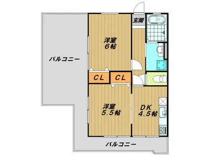 グレイスハイツ大田町(2DK/2階)の間取り写真