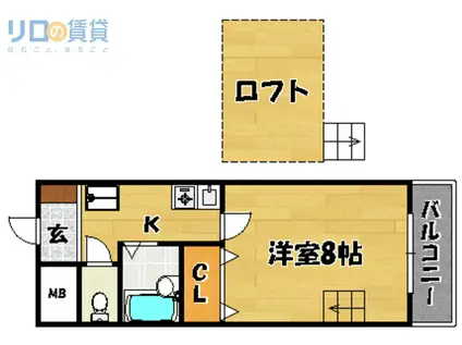 コートラビーム(1K/4階)の間取り写真